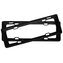 乐往 不锈钢车牌架框 车牌架 镜面牌照框 窄边加厚车牌 一对装 镀钛黑色 含2包车牌照用的螺丝