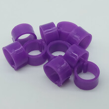 鸽子用品卡环开口脚环开口识别数字记号环彩色卡环足环 8mm内径紫色无编号100个