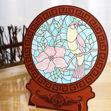 艺趣幼儿园圣诞节新年春节儿童涂色纸卡水彩画手工DIY制作材料包摆件教室装饰品美术美劳彩绘涂鸦 鸟