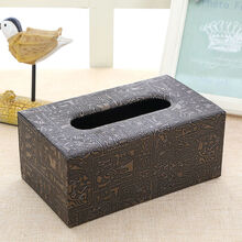 皮革车用纸巾盒座式汽车内饰车载纸巾盒抽纸盒商务车载纸抽盒套 中国风 大号24*12*8.5cm