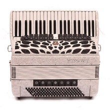 鹦鹉 MINI迷你120贝司4排簧 9968手风琴41键60贝司34键823成人初学考级演奏 鹦鹉迷你120贝斯4排9968 白色