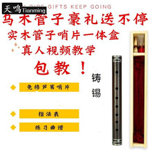 天鸣（Tianming）包教乌木管子初学D调门齐全送免修哨片教学资料 铸锡降B单管+芦苇哨片