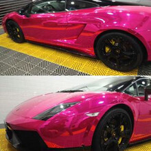 汽车改色膜汽车改色膜 车身电镀贴膜 镜面银色贴纸 光亮面电镀膜 亮银镜面膜 镜面电镀玫红拉伸1.52米*50