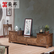 安邸 红木家具非洲鸡翅木（学名：非洲崖豆木）电视柜新中式茶几电视柜实木储物地柜客厅电视柜 电视柜 2.2米 电视柜