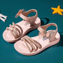 夏季2021新款女生中大童低帮鞋学生户外凉鞋沙滩鞋透气舒适公主鞋 粉红 27