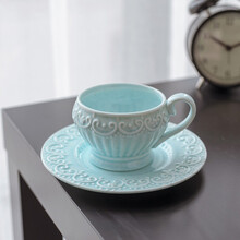 中古咖啡杯小精致奢华意式浓缩小号高档复古怀旧欧式宫廷风釉下彩 公主6英寸小盘-白色