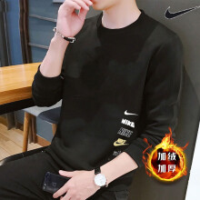 耐克（NIKE）卫衣男装2025春季新款运动服简约休闲舒适针织长袖套头衫 DX0782-010黑色加绒  L