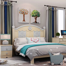 ABC时尚纽扣原木床青少年实木床全屋购原木系列 A款 床头柜