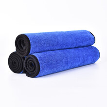 洗车毛巾 擦车布专用巾 细纤维强吸水双层不留痕不掉毛超细纤维吸水毛巾汽车用品 60*30cm 超纤维加厚毛巾【5条装】蓝色