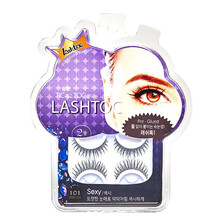 韩国ing Lashtoc免胶水假睫毛2对 自然款仿真速贴自粘式嫁接浓密加长款素颜初学者 LT-101#性感款