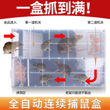 荟萃捕鼠神器驱鼠器家用捉抓老鼠神器灭鼠克星逮捉抓老鼠笼子夹耗子药家庭全自动捕鼠器老鼠贴粘鼠板毯胶板 升级款 连续捕鼠盒