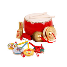 5 6 7 8 9 10牛皮鼓 红锣鼔 儿童鼓 幼儿园腰鼓 大鼓 流行传统花鼓敲打击乐器 8寸牛皮鼓+鼓架