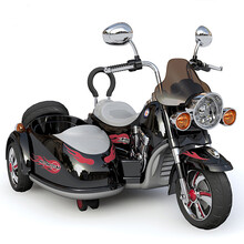 新款双人座电动三轮摩托车可坐两小孩超大号儿童电动车带遥控可充电2人座童车1-3-8岁男女玩具车 黑色缓启动+双人