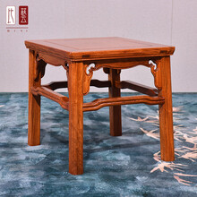 比艺 红木家具缅甸花梨（学名：大果紫檀）中式古典方凳实木沙发凳子客厅玄关换鞋凳茶桌凳子 独板方凳尺寸：46*41*42（cm）