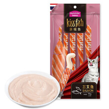 原装进口 麦富迪 Kissfish宠物猫湿粮猫零食流质猫条海洋鱼味14g*5 三文鱼