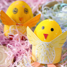 艺趣仿真彩蛋二合一 儿童手工制作材料包创意DIY益智玩具 自制球形装饰幼儿园万圣节复活节模型道具 欢快的小鸡