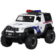 车致 警车玩具回力车子小汽车玩具车男孩儿童玩具车模型仿真合金警察车 合金版警察越野车