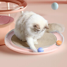 AIMOE爱萌仕猫抓板大号猫爪板猫磨爪器圆形猫抓垫猫玩具碗形 猫乐板-粉色-直径50厚7.5cm