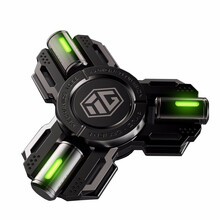 装甲师指尖陀螺金属夜光发光高速超长时间解压玩具减压  装甲师【钢琴黑发光版】