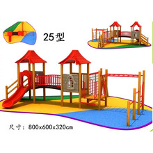 幼儿园木制攀爬架组合攀爬网荡桥户外钻洞体能训练木质滑梯高档房地产大型滑梯室外 LH24
