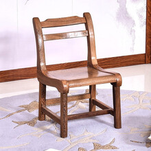 寻古红木家具非洲鸡翅木（学名：非洲崖豆木）靠背椅实木新中式茶桌椅学习桌椅换鞋凳矮凳木凳椅茶椅 长35*宽34*坐高37(总高56)cm