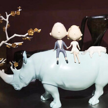 gogoodgoods 构得 吴琼“恋爱的犀牛”艺术品创意礼物家居摆件装饰品精美礼物包装