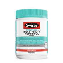 Swisse澳洲进口无腥味深海鱼油胶囊大豆卵磷脂胶囊 成人中老年鱼肝油保健品 1500mg【200粒装】