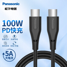 松下（Panasonic）双头Type-C数据线PD100W快充线5A通用iPadPro苹果MacBook华为MateBook笔记本电脑小米手机