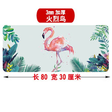 火银狐 鼠标垫笔记本桌面垫超大号游戏办公学习写字键盘垫（水洗防滑精密锁边 网咖网吧游戏垫） 3mm加厚800*300火烈鸟 精密锁边
