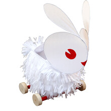 中秋灯笼diy手工制作材料包 兔子灯创意卡通幼儿园儿童小学生自制纸拖拉发光亲子作业小鸡啄米中秋节装饰 经典白色毛毛款