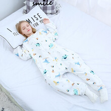 禾声 0-18岁中大童婴儿睡袋春夏季夏天春秋薄款新生儿童防踢被2-4-6层纱布纯棉宝宝小学生分腿睡袋 恐龙世界【前4后2款建议室温20~30°C】 衣长120cm【建议身高120~140厘米可选】