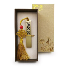 明澈礼品u盘创意U盘中国风复古屏风镂空书签窗格会展企业定制logo高速优盘 【祥云款礼盒装+流苏】青古色 USB3.0 16G