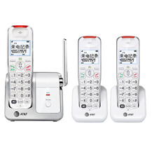 AT&T 美国at&t51102办公家用无线座机固话 一键扩音数字无绳电话机子母机单机 白色一拖二中文版