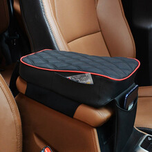 普立希 汽车扶手箱增高垫套 车用记忆棉中央手扶箱加高垫车载手机盒支架 黑红一个 本田艾力绅CRV缤智XRV哥瑞杰德竞瑞思铂睿思域