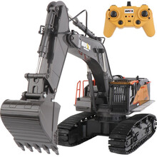 汇纳 新款合金挖掘机男孩玩具超大号 1:14仿真遥控电动工程车模型22通道大型勾机电动履带挖土机玩具 专业版22通道合金挖掘机