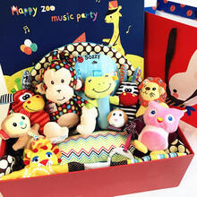 福郎特婴儿用品宝宝玩具礼盒满月百天玩具礼盒套装新生儿游戏毯母婴礼品 sozzy猴子礼盒 0-2岁