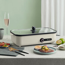 小熊（Bear）电烧烤炉家用电火锅多功能锅不沾涂层烤肉锅电烤盘烤涮一体烤鱼炉4升 DKL-C12A3 煎烤涮煮焖炒多功能