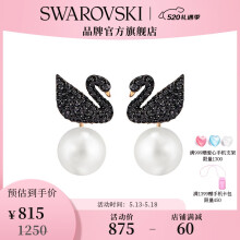 施华洛世奇（SWAROVSKI）520礼物 黑色天鹅  ICONIC SWAN 耳钉 5193949