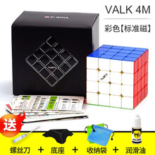 奇艺魔方格The Valk4 M麦神四阶魔方 磁力版四阶魔方 比赛速拧魔方儿童益智魔玩具 valk4 M【标准磁】彩色+配件包E