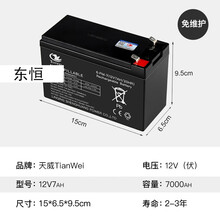 适用于适用于12V4.5A12V8AH12V7AHV1.3V2.6a12V12AH铅酸蓄电池喷雾器1 天威12V7ah电瓶(1.7公斤)