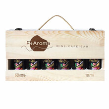 超市	智利原瓶进口小瓶红酒赤霞珠干红葡萄酒网红迷你小支红酒送礼伴手礼盒187ml 带木箱6支装