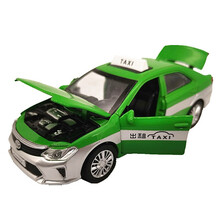 儿童玩具 1：32合金汽车模型红旗H7出租声光回力北京出租车大众凯美瑞北京现代出租车合金车男孩玩具 凯美瑞绿色出租车