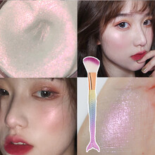 李佳琦推荐水光感高光闪粉脸部提亮土豆泥高光膏粉饼修容鼻影卧蚕 01#水晶粉桃桃(收藏搭人鱼刷)适合白皮肤