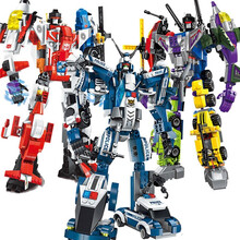 兼容乐高变形机器人金刚积木人仔玩具车擎天柱大黄蜂儿童益智玩具 三机甲套装