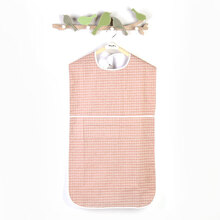 成人老人吃饭围兜大人防水防漏免洗围嘴老年人围嘴吃饭用的吃饭饭兜防水大人成年人大号吃饭口水兜老年人专用 浅紫色 红条纹45*90