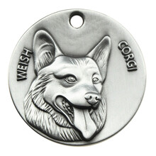 金豫达浮雕狗牌身份牌定制泰迪法斗边牧刻字防丢宠物铜名牌铃铛猫牌定做 雪纳瑞/柯基 M-中型