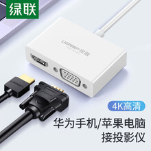绿联Type-C转HDMI/VGA转接头USB-C扩展坞适用苹果MacBook电脑转换器拓展坞数据线 白色