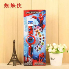 奥特曼投影手表电子手表儿童超人蜘蛛侠玩具卡通24图带盖男孩女生礼物 蜘蛛侠20投