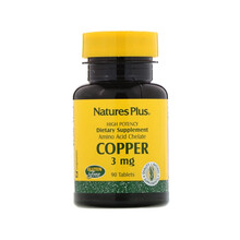 Nature'sPlus 矿物质铜补充片 3毫克 预防贫血促进铁吸收调节胆固醇清理肠道膳食补充