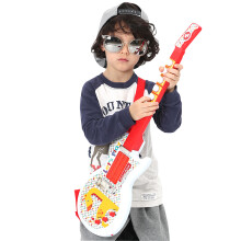 费雪(Fisher-Price)电吉他玩具 婴幼儿音乐启蒙玩具宝宝早教弹奏乐器女男孩红色GMFP008新年礼物 儿童